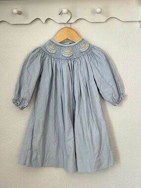 Royal Child Blue Smocked Birthday Dress 18M Bishop Heirloom